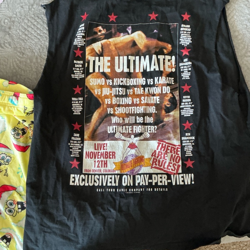 Vintage UFC 1 Ultimate Fighting Championship Tee Sleeveless XL 1993
